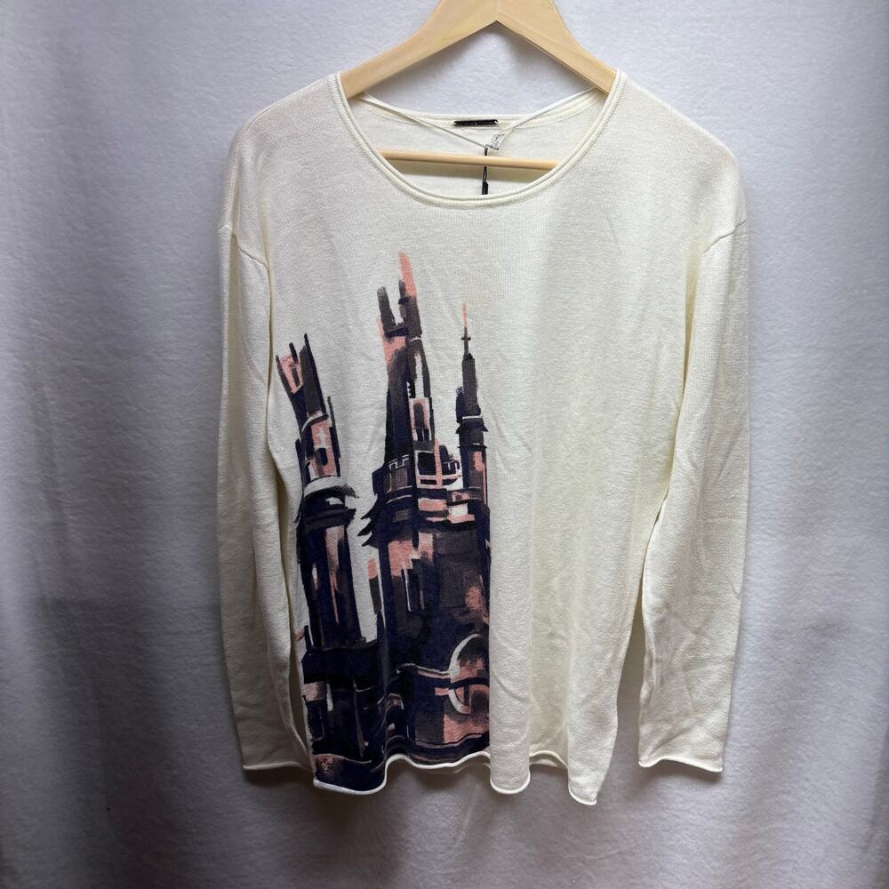Kingdom Couture Disney Castle Cream Sweater - Medium - Picture 1 of 9